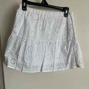 Celebrity Pink White Eyelet Mini Skirt-NWOT